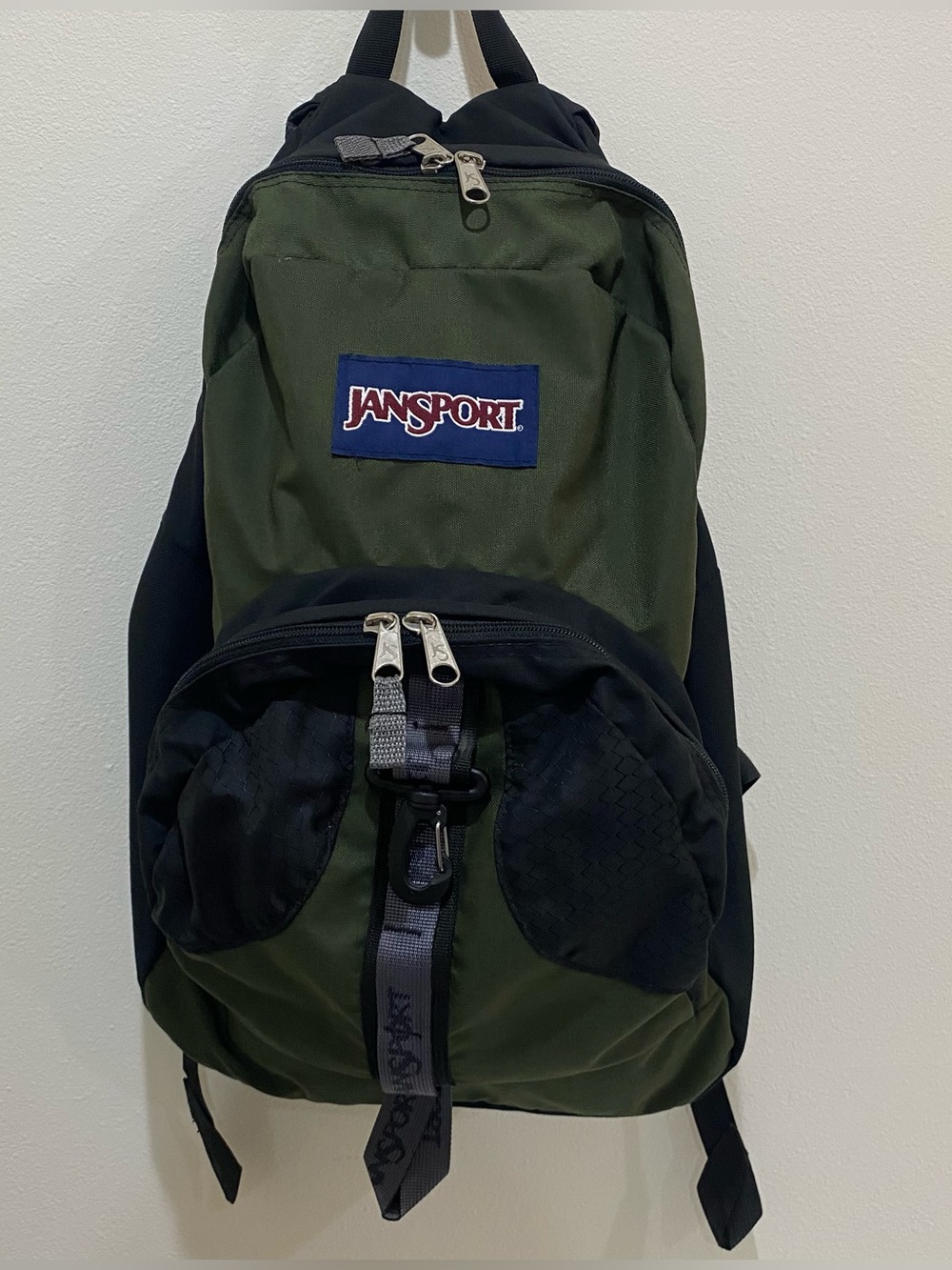 Jansport Big Backpack Green Black Water Bottle Style 43479 School College